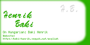 henrik baki business card
